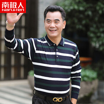 南極人（Nanjiren） 長(zhǎng)袖 男士T恤 墨綠（7622） 