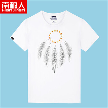南極人（Nan Ji ren） 短袖 男士T恤 白/星星羽毛 
