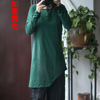 如素慢衣 不對(duì)稱 短袖 T恤 女 圓領(lǐng)