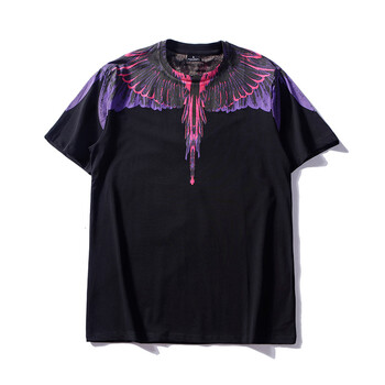 H-& 短袖 男士T恤 粉紫翅膀 XL，L，M