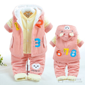 小孩棉襖男三件套