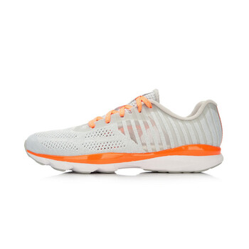 李寧（LI-NING）跑步鞋微晶灰/熒光柔橙 ARBL014-10 35