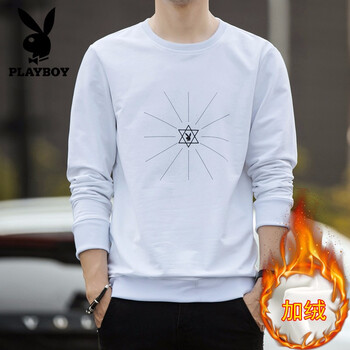 playboy 長(zhǎng)袖 男士T恤 1840-白色加絨 XL