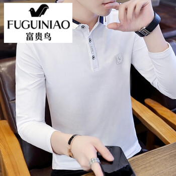 富貴鳥(niǎo)（FUGUINIAO） 長(zhǎng)袖 男士T恤 1819白色 