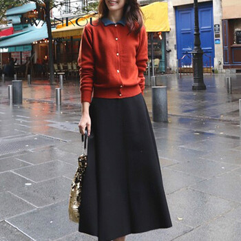 原創(chuàng)女裝紅色開衫