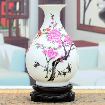 水點桃花花瓶