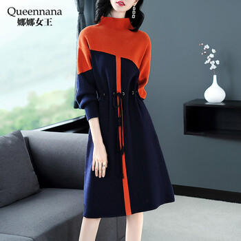 QUEEN NANA  綁帶，拼色 連衣裙