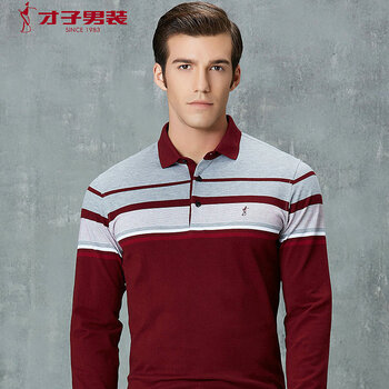 才子（TRIES） 長(zhǎng)袖 男士T恤 紅色 