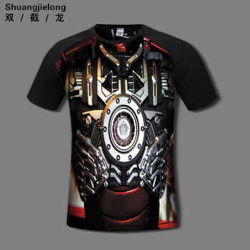 雙截龍（shuangjielong） 短袖 男士T恤 短袖-鋼鐵俠-6 S