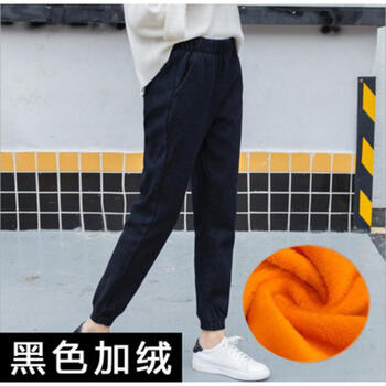 黑色牛仔束腳褲女
