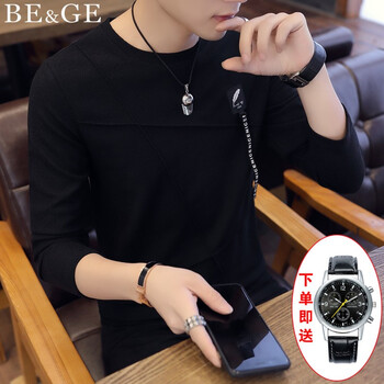 BE&GE 長袖 男士T恤 黑 色1801 XL，L，XXL，XXXL，M