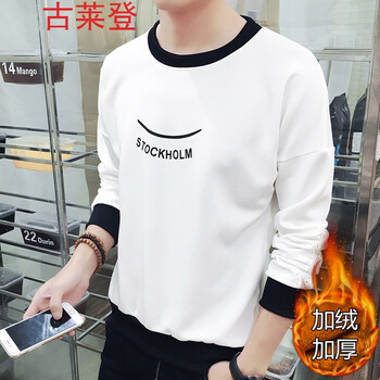 古萊登（GODLIKE） 長(cháng)袖 男士T恤 白色T02加絨 