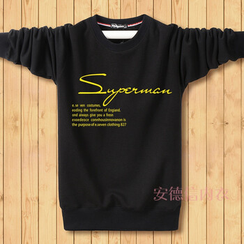 悠曼婭 長(zhǎng)袖 男士T恤 黑色Q 簽字 XL，4XL，5XL，L，XXL，XXXL，M