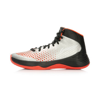 李寧（LI-NING）籃球鞋亮茄紅/黑/銀灰色-1 43