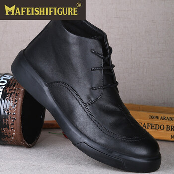 MAFEISHIFIGURE男士黑色 U8909高幫皮鞋 40