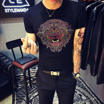 歐波格 短袖 男士T恤 KC獅子黑色 XL，L，M