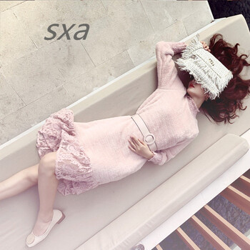SXA  蕾絲拼接 連衣裙