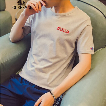 戈客（GUEEKVLL） 短袖 男士T恤 灰色 XL，L，M，XXXL，XXL