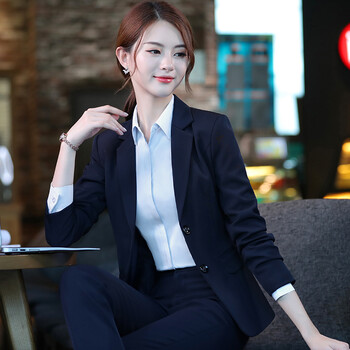 藏藍(lán)色西裝外套女