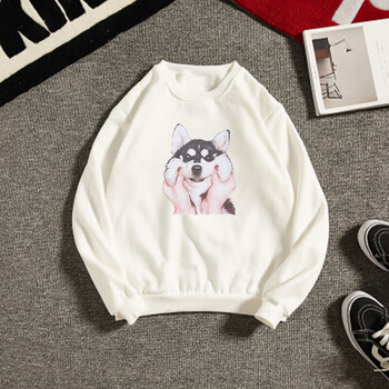 古萊登（GODLIKE） 長袖 男士T恤 捏臉哈士奇白色衛(wèi)衣 S，XL，L，XXXL，XXL，M
