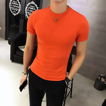 其他品牌 長(zhǎng)袖 男士T恤 5111桔紅色短袖 S，XL，L，M
