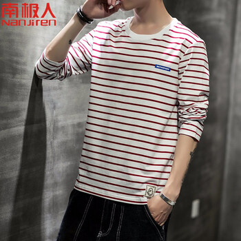 南極人 長(zhǎng)袖 男士T恤 紅色 XL，L，XXXL，M，XXL