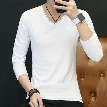 魄微 長袖 男士T恤 白色 XL，L，XXL，M