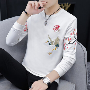 其他品牌 長(zhǎng)袖 男士T恤 JD 902白色春秋款 