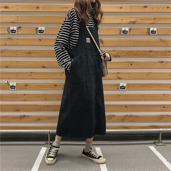 樂帛昭 純色 背帶 連衣裙