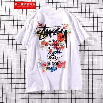 其他品牌 短袖 男士T恤 Stussy斯圖西 白色 