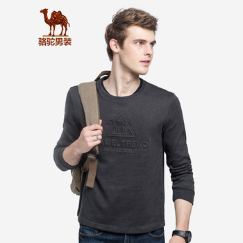 駱駝（CAMEL） 長袖 男士T恤 深灰 XL，L，XXL，M，XXXL