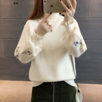 白色長款毛衫