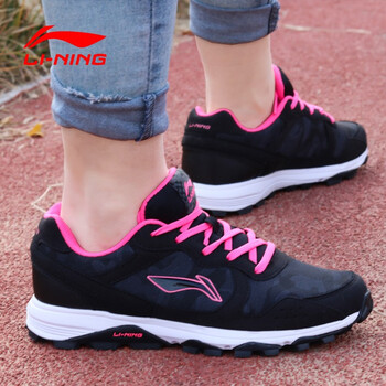 李寧（LI-NING）跑步鞋新基礎(chǔ)黑/熒光果粉 35，36，37.5，37，38，35.5