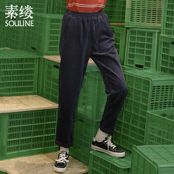 元素,樣式,新款,流行,燈芯,趨勢,褲女,藍色