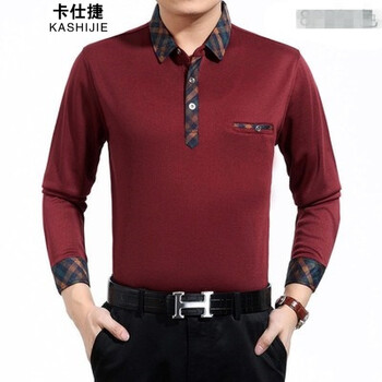 卡仕捷（kashijie） 長袖 男士T恤 1308長袖紅色 