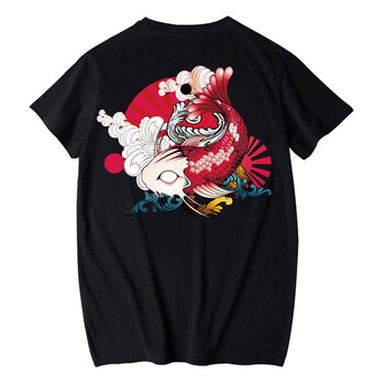 俞兆林（YUZHAOLIN） 短袖 男士T恤 黑T（前魚(yú)躍龍門(mén)胸標后魚(yú)躍龍門(mén)） 