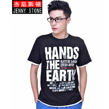 杰尼斯頓（Jenny Stone） 短袖 男士T恤 大字母黑 