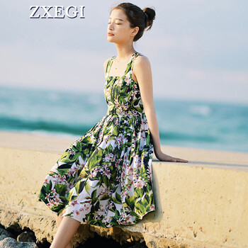 ZXEGI 迷彩 露肩 連衣裙