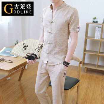 古萊登（GODLIKE） 短袖 男士T恤 米黃色 XL，L，XXL，M，XXXL