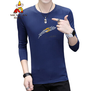 稻草人（MEXICAN） 長(zhǎng)袖 男士T恤 深藍(lán) XL，L，M，XXXL，XXL