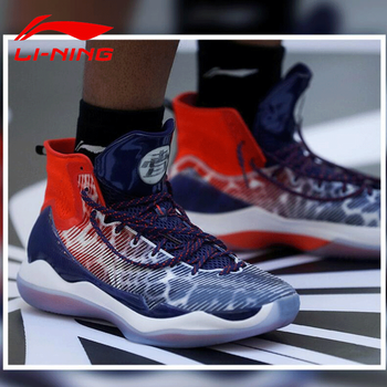 李寧（LI-NING）籃球鞋ABAM023-4寶藍色/李寧紅/白 