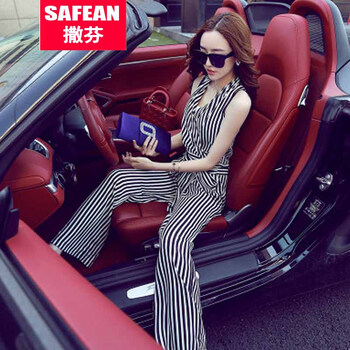 撒芬（sa·fean） 高腰 闊腳褲 女 長(cháng)褲 休閑褲