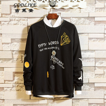 古萊登（GODLIKE） 長袖 男士T恤 黑色 S，XL，L，M，XXL