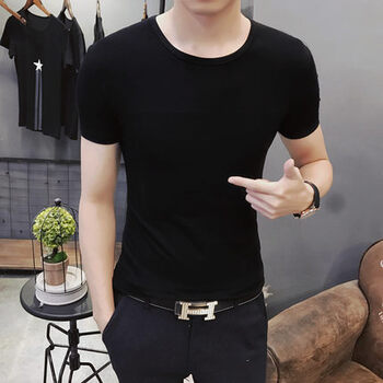 SCNDEWMY 短袖 男士T恤 黑色 短袖圓領(lǐng) S，XL，4XL，L，M
