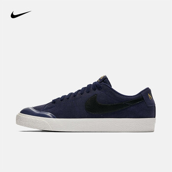 耐克（NIKE）板鞋864348-409藍(lán)黑藍(lán)/黑/橡皮淺褐/金屬金黃 