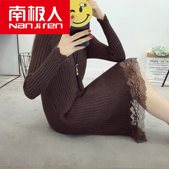 半高領(lǐng)拼接模特