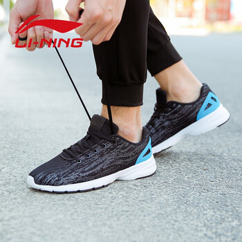 李寧（LI-NING）跑步鞋黑/亮光藍(lán) 42