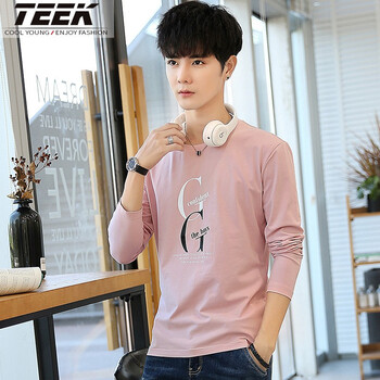 TEEK 長袖 男士T恤 【常規(guī)厚度】C565粉色 