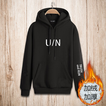 古萊登（GODLIKE） 七分袖 男士T恤 UN連帽衛(wèi)衣黑色加絨款 XL，L，M，XXL