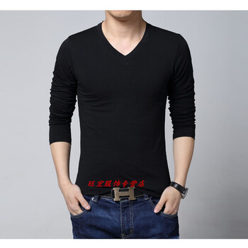 尊首（ZUNSHOU） 長袖 男士T恤 黑色V領(lǐng) S，XL，L，M，XXL